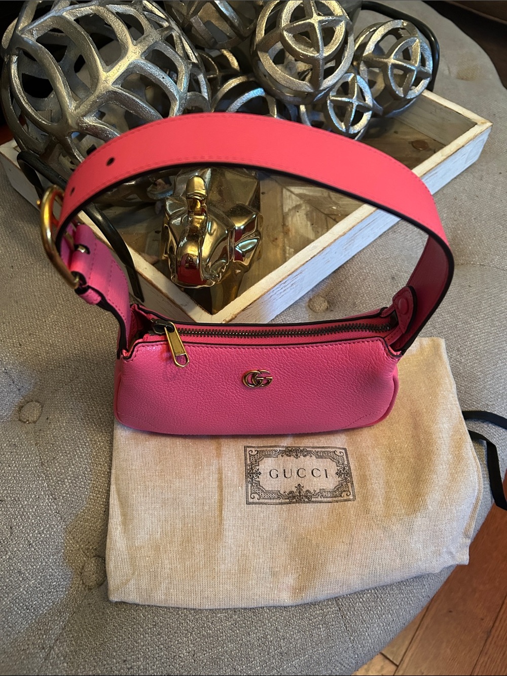 Gucci Aphrodite mini pink leather bag - Picture 3 of 16